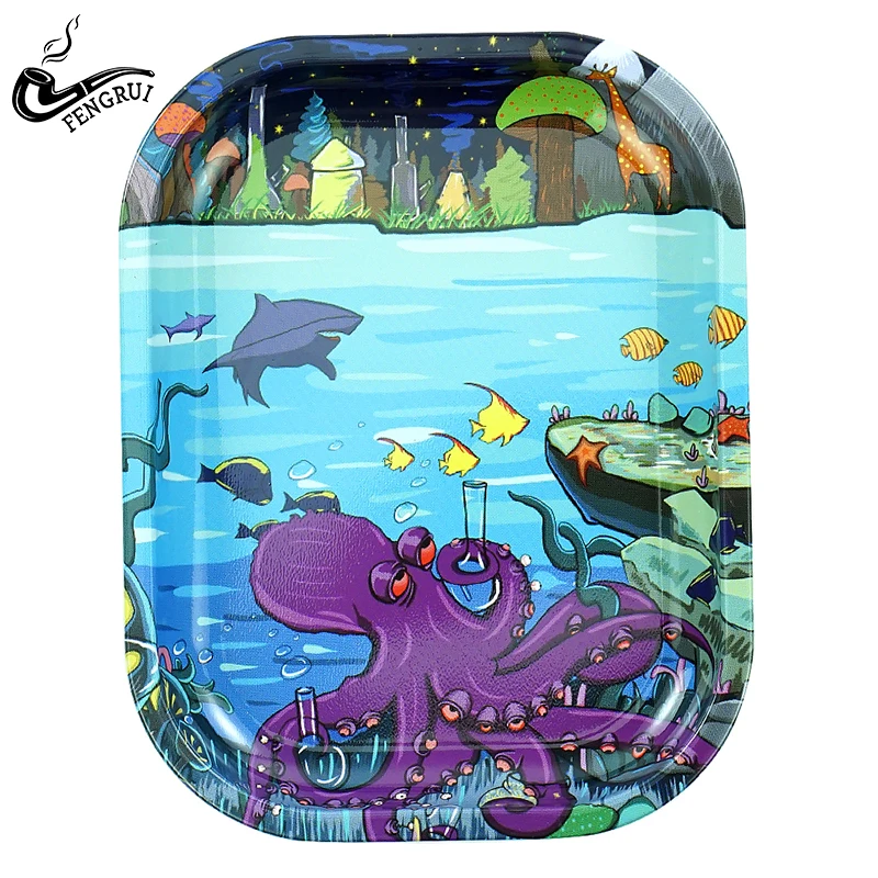 180*141 mm Metal Tobacco Rolling Tray Cigarette Rolling Plate Octopus Pattern Smoking Holder Trays Smoke Accessories
180*141 mm Metal Tobacco Rolling Tray Cigarette Rolling Plate Octopus Pattern Smoking Holder Trays Smoke Accessories