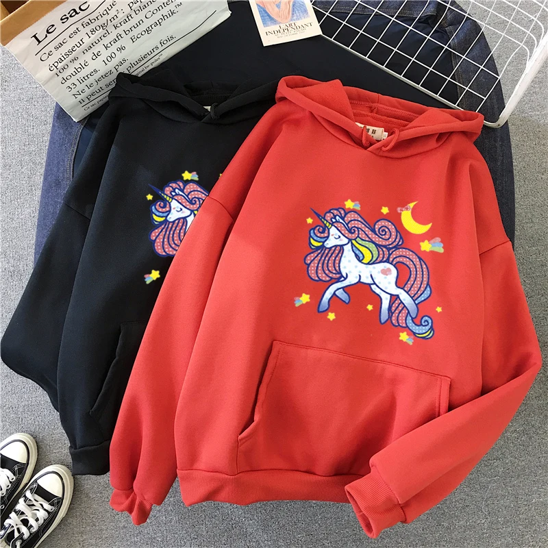Unicorn Pattern Sweatshirt Autumn Winter Long Sleeve Plus Velvet Harajuku Hoodie Women Clothing Casual Hooded
Unicorn Pattern Sweatshirt Autumn Winter Long Sleeve Plus Velvet Harajuku Hoodie Women Clothing Casual Hooded