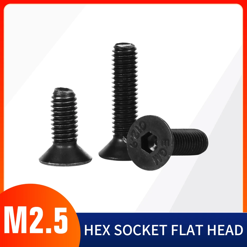 40/50Pcs Hex Socket Flat Countersunk Head Screw M2 M2.5 M3 M4 M5 M6 Black Grade 12.9 Hexagon Bolt
40/50Pcs Hex Socket Flat Countersunk Head Screw M2 M2.5 M3 M4 M5 M6 Black Grade 12.9 Hexagon Bolt