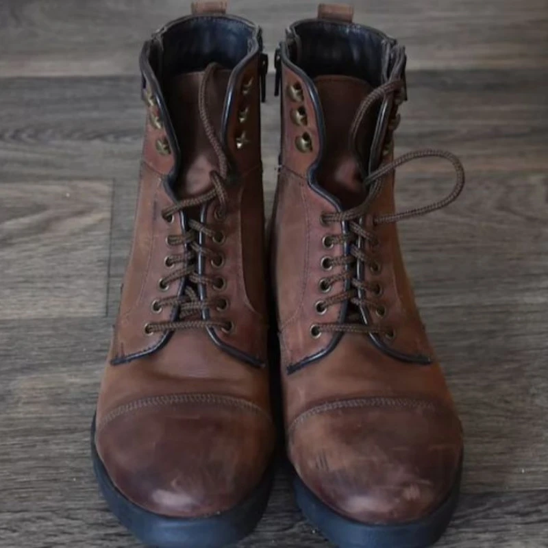Autumn Winter New Men Fashion PU Leather Retro Lace Up High Top Men Martin Boots Side Zipper Tooling Boots Cowboy Boots 8KH383
Autumn Winter New Men Fashion PU Leather Retro Lace Up High Top Men Martin Boots Side Zipper Tooling Boots Cowboy Boots 8KH383