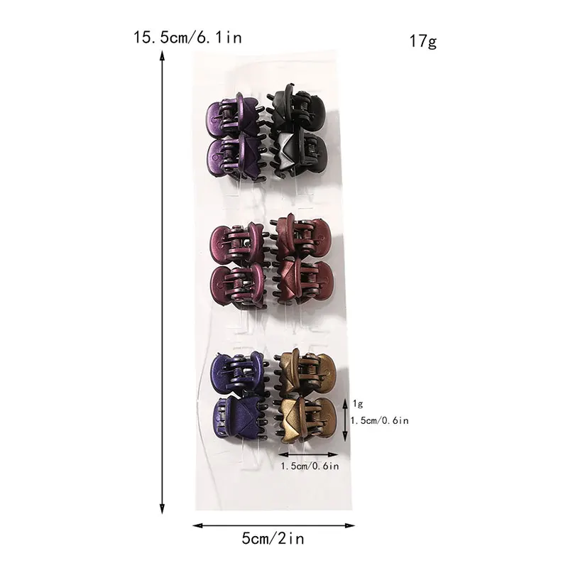 1.5cm 12Pcs/Set Small Hair Claw Clips DIY Hair Styling Barrettes Fashion Hair Accessories All-match Colorful Hair Crab Clamp
1.5cm 12Pcs/Set Small Hair Claw Clips DIY Hair Styling Barrettes Fashion Hair Accessories All-match Colorful Hair Crab Clamp
