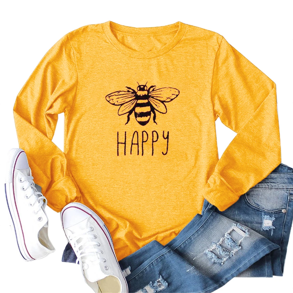 Jeemery Womens Bee Happy T Shirts Long Sleeve Casual Cute Graphic Print Tops Tees
Jeemery Womens Bee Happy T Shirts Long Sleeve Casual Cute Graphic Print Tops Tees
