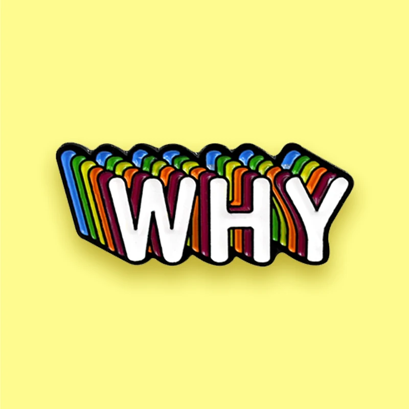 Модная английская надпись Why разноцветная буква искусственная перспектива