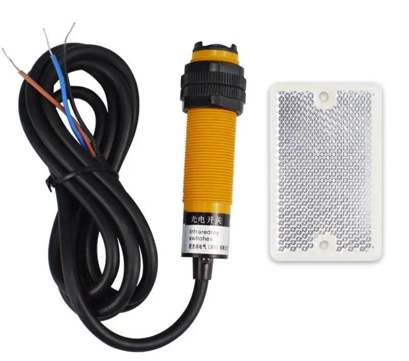 Infrared diffuse reflection photoelectric switch E18-R2N1 three-wire NPN normally on proximity switch obstacle avoidance photoel
Infrared diffuse reflection photoelectric switch E18-R2N1 three-wire NPN normally on proximity switch obstacle avoidance photoel