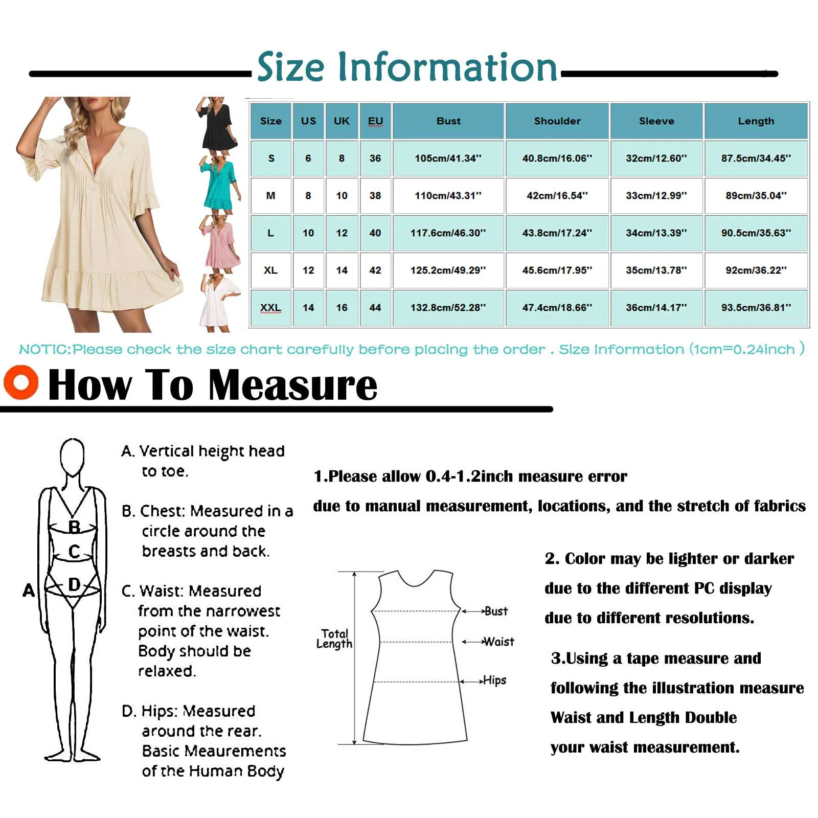 Women Beach Dress Summer Short Sleeve Mini Dresses Solid Color V-neck Loose Casual Bohemian Beach Sundress
Women Beach Dress Summer Short Sleeve Mini Dresses Solid Color V-neck Loose Casual Bohemian Beach Sundress