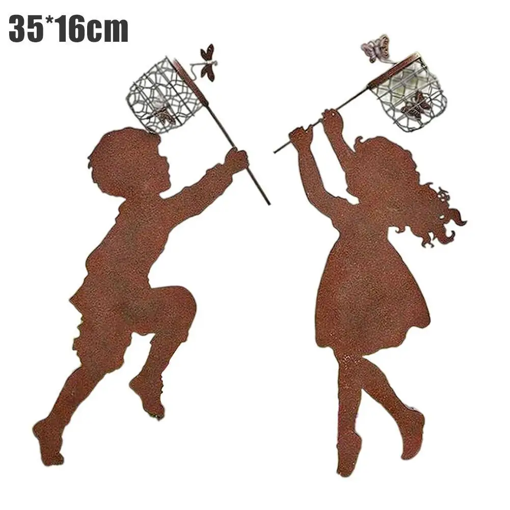 Boy And Girl Silhouette Silhouette Decoration Metal Material Garden Garden Handicraft Decoration Ornaments 35*16cm
Boy And Girl Silhouette Silhouette Decoration Metal Material Garden Garden Handicraft Decoration Ornaments 35*16cm