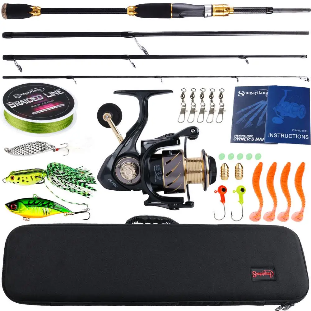 Sougayilang Portable Fishing Tackle Set 4Sections Carbon Fiber Casting Fishing Pole Casting Reel Fishing Carrier Bag Lure Line
Sougayilang Portable Fishing Tackle Set 4Sections Carbon Fiber Casting Fishing Pole Casting Reel Fishing Carrier Bag Lure Line