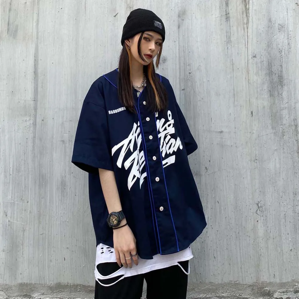 Dark Icon Letters Cardigan Baseball Shirt Women Summer Streetwear Hip Hop Shirts Girl Students Clothing Blue Beige
Dark Icon Letters Cardigan Baseball Shirt Women Summer Streetwear Hip Hop Shirts Girl Students Clothing Blue Beige