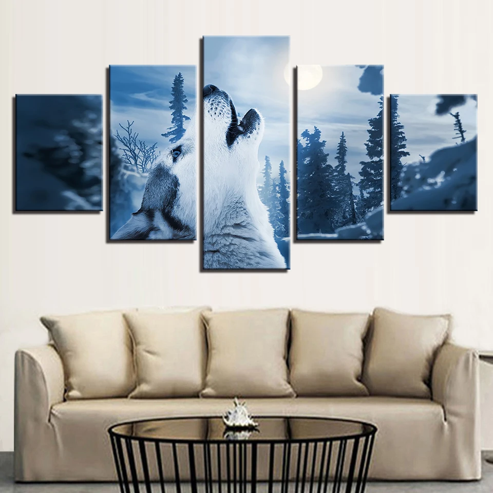 Animal Snow Wolf Howl Canvas Painting Modern Wall Art Poster Painted Picture For Home Decor
Animal Snow Wolf Howl Canvas Painting Modern Wall Art Poster Painted Picture For Home Decor
