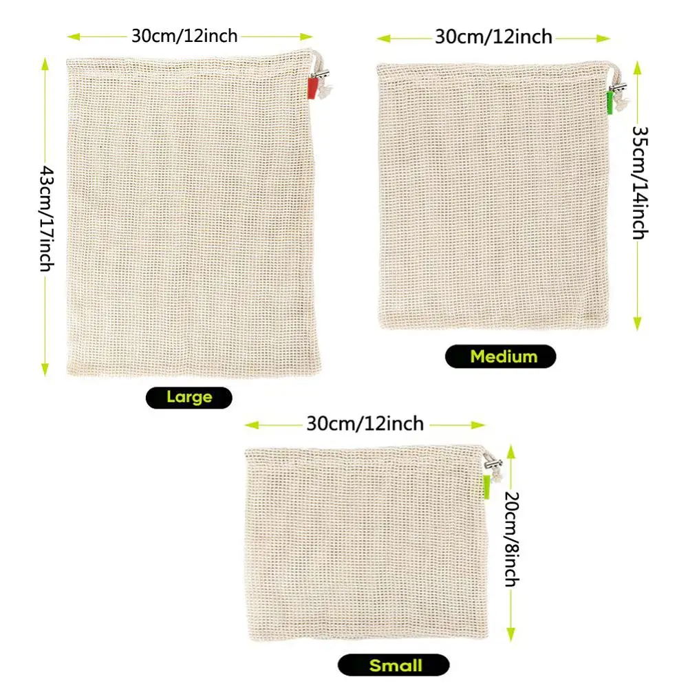 Vegetable Fruit Bag storage Bag Reusable Produce Bags Eco-Friendly 100% Organic Cotton Mesh Bags Bio-degradable Kitchen
Vegetable Fruit Bag storage Bag Reusable Produce Bags Eco-Friendly 100% Organic Cotton Mesh Bags Bio-degradable Kitchen