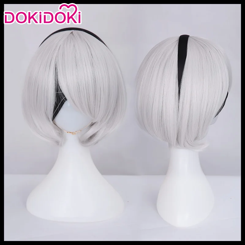 Парик для косплея DokiDoki NieR:Automata 2B парик YoRHa No. 2 Тип B женские короткие белые