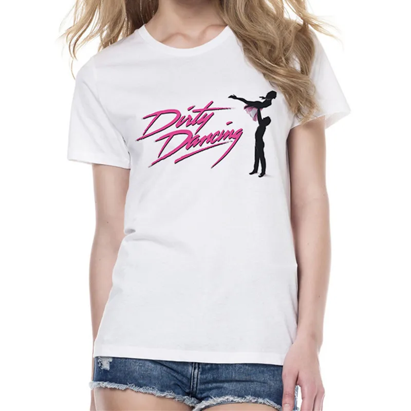 Dirty Dancing новая футболка женская летняя мода короткий рукав o образный вырез белые