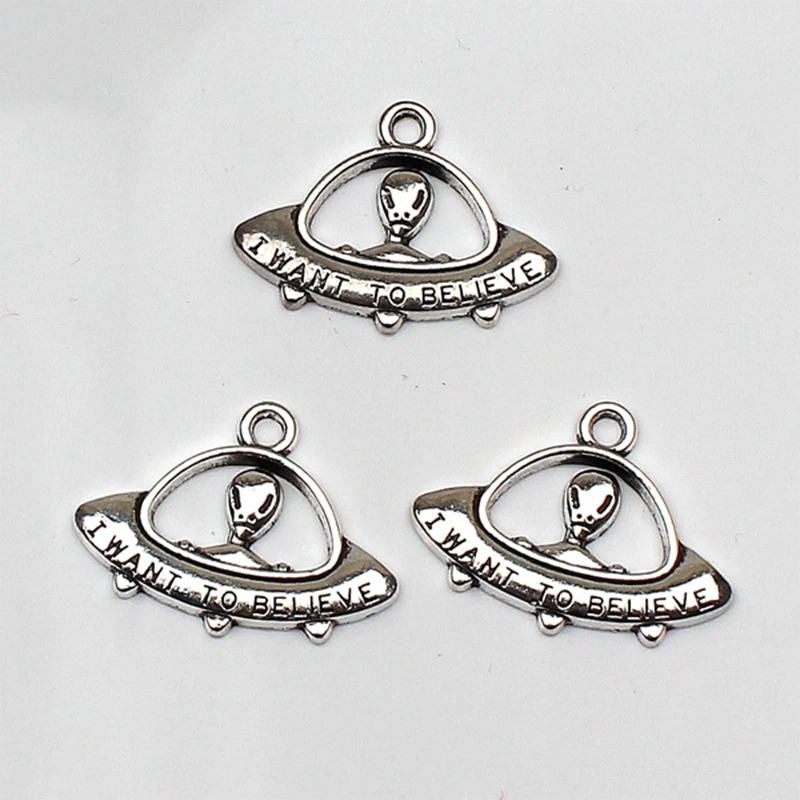 6pcs I want believe UFO ET 30*22 mmAntique Tibetan Silver Pendant Finding Accessories DIY Vintage bracelet Necklace Handmade
6pcs I want believe UFO ET 30*22 mmAntique Tibetan Silver Pendant Finding Accessories DIY Vintage bracelet Necklace Handmade