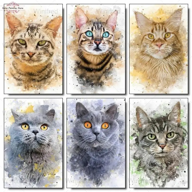 5D DIY Diamond Embroidery Cross Stitch Kit Watercolor Painting Cute Cat Diamond Painting Full Drill Animal Pet Picture Handmade
5D DIY Diamond Embroidery Cross Stitch Kit Watercolor Painting Cute Cat Diamond Painting Full Drill Animal Pet Picture Handmade