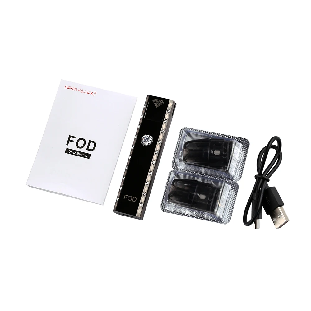 New Arrival DEMON KILLER FOD Electronic Cigarette Kit 580mah with 2.0ml 1.0 ohm coil can be filled with smoke bombs vape pen
New Arrival DEMON KILLER FOD Electronic Cigarette Kit 580mah with 2.0ml 1.0 ohm coil can be filled with smoke bombs vape pen