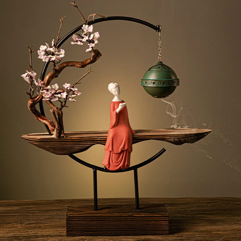 

Китайская керамика горелка для благовоний с обратным потоком, для гостиной, с изображением Будды, для ароматерапии, курильница, домашний де...