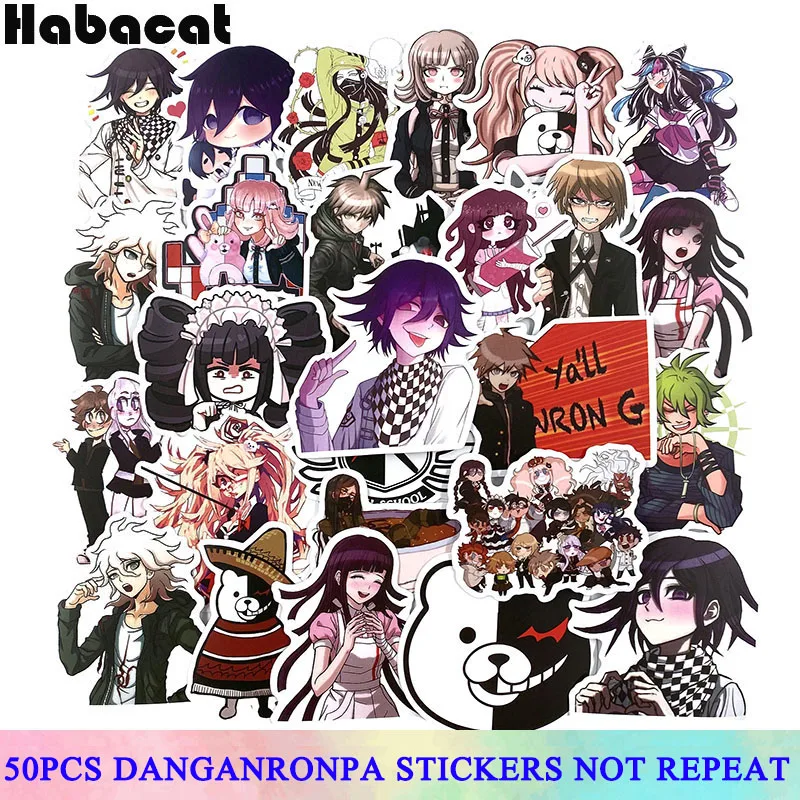 Наклейки Danganronpa 50 шт./компл. граффити для мотоцикла скейтборда ноутбука