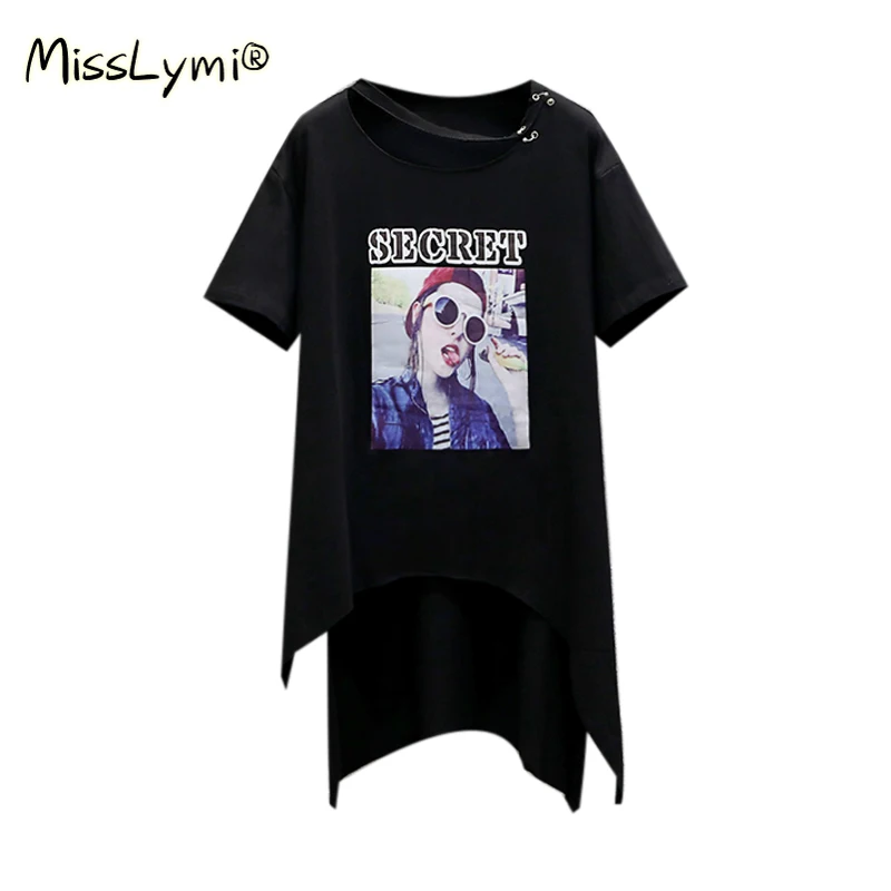 4XL Large Size Women Streetwear Fashion T-shirts Summer 2021 Rivet Hollow Out Crew Neck Short Sleeve Print Asymmetric Tshirt
4XL Large Size Women Streetwear Fashion T-shirts Summer 2021 Rivet Hollow Out Crew Neck Short Sleeve Print Asymmetric Tshirt