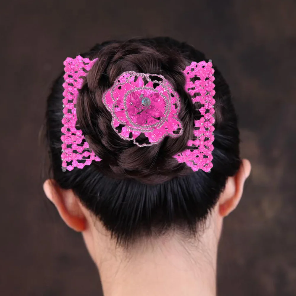 Delicate Arcylic Beaded Cross Comb Hairpin Hair Device for Decoration Use (3D Blue)
