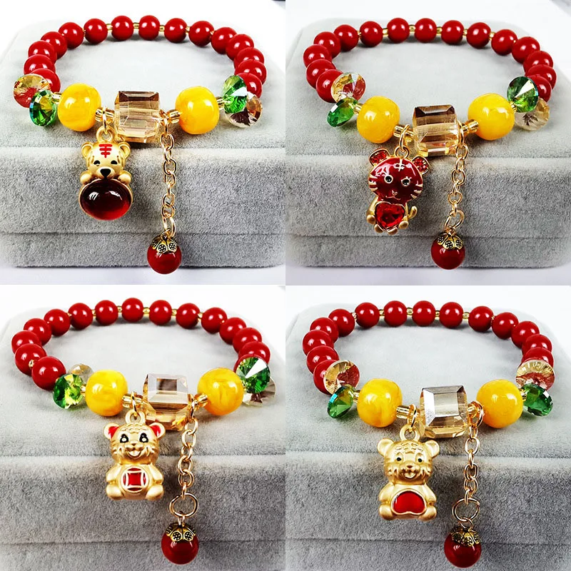 Rose sisi 2022 New Year red tiger bracelets Chinese style Zodiac beads elastic bracelet for women New Year jewelry for women
Rose sisi 2022 New Year red tiger bracelets Chinese style Zodiac beads elastic bracelet for women New Year jewelry for women