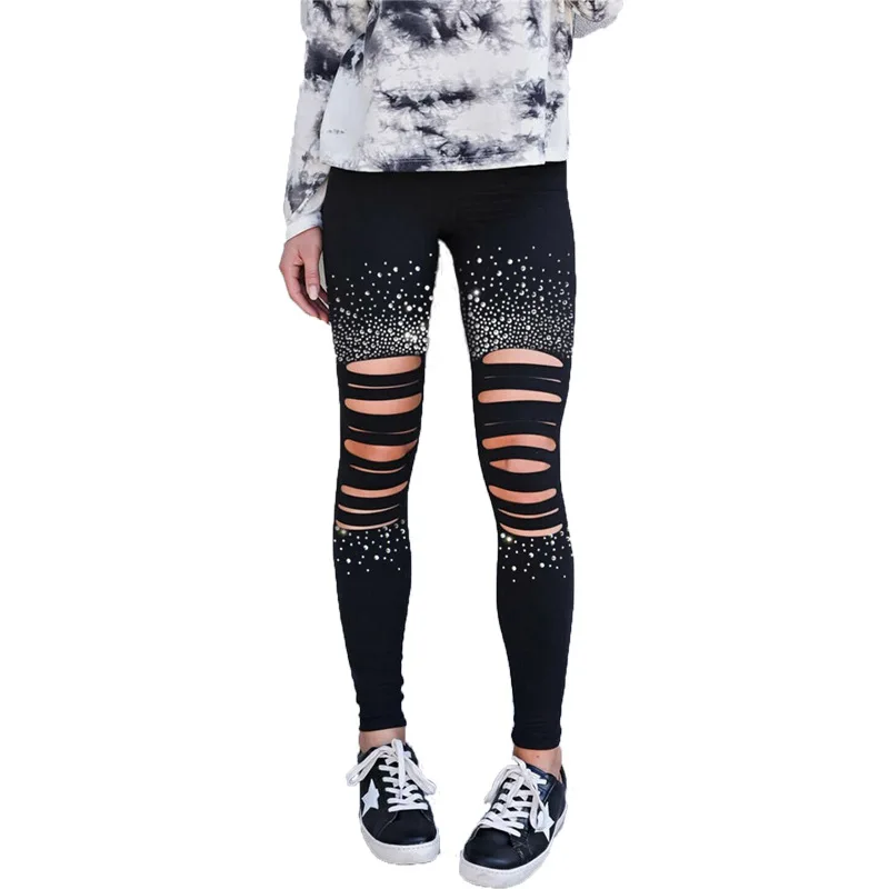 Spring and Autumn New Style Black Leggings Women's High Waist Hole Diamond Decorative Waist Casual Pants Women's
Spring and Autumn New Style Black Leggings Women's High Waist Hole Diamond Decorative Waist Casual Pants Women's