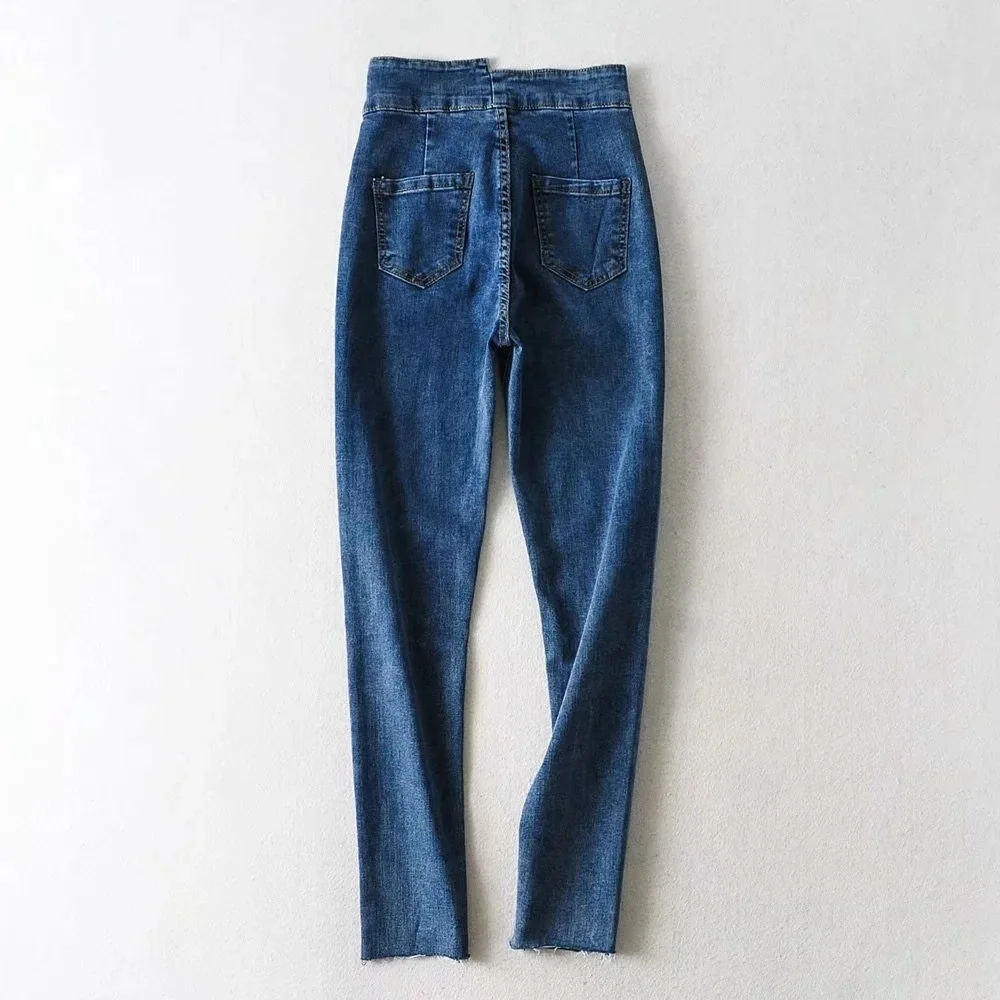 2020 New Arrivals Woman Autumn High Waist Ladies Jeans Single Breasted Solid Casual High Street Denim Skinny Pencil Pants 
2020 New Arrivals Woman Autumn High Waist Ladies Jeans Single Breasted Solid Casual High Street Denim Skinny Pencil Pants