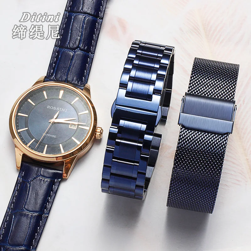 Genuine leather blue watchband Milanese band stainless steel watchstrap for blue watches for ROSSINI8633 CK DW CITIZEN22MM 20 23
Genuine leather blue watchband Milanese band stainless steel watchstrap for blue watches for ROSSINI8633 CK DW CITIZEN22MM 20 23