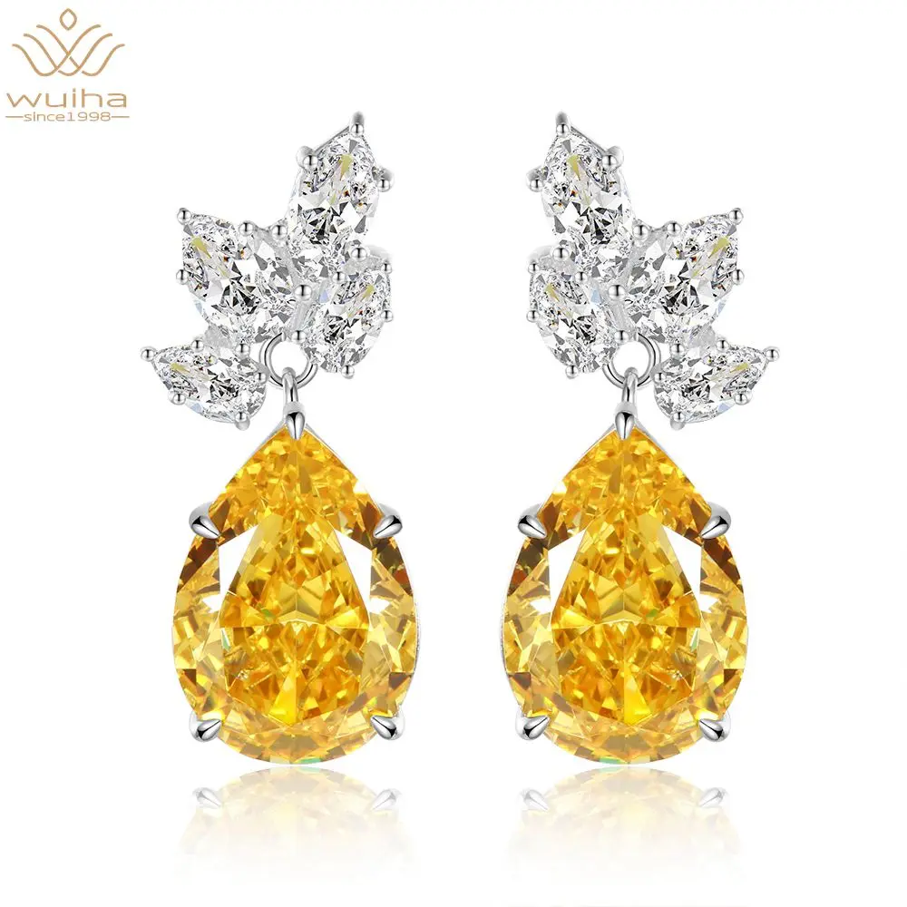 WUIHA Romantic 925 Sterling Silver Pear Cut 10*14 MM Created Moissanite Gemstone Wedding Engagement Drop Earrings Fine Jewelry
WUIHA Romantic 925 Sterling Silver Pear Cut 10*14 MM Created Moissanite Gemstone Wedding Engagement Drop Earrings Fine Jewelry