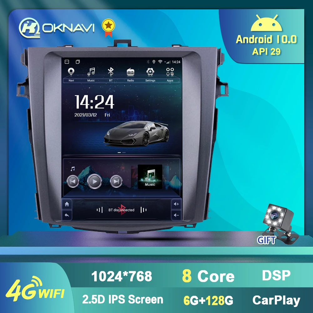 

Android 10.0 Car Radio for Toyota Corolla 10 E140 E150 2006-2013 Multimedia 2 Din Autoradio Player Stereo GPS BT Carplay DSP 4G