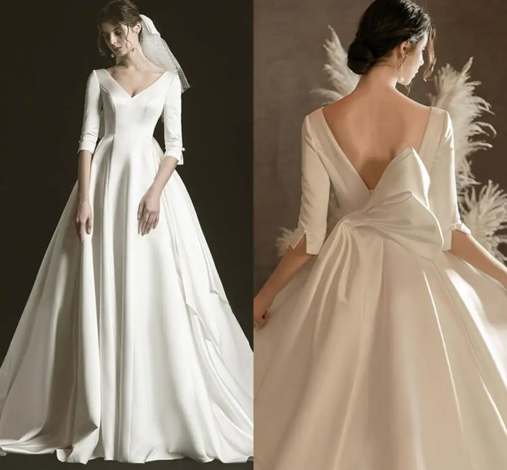 Очаровательные атласные свадебные платья трапециевидной формы с v-образным вырезом и большим бантом, с открытой спиной, на заказ, дешевые св...
Очаровательные атласные свадебные платья трапециевидной формы с v-образным вырезом и большим бантом, с открытой спиной, на заказ, дешевые св...