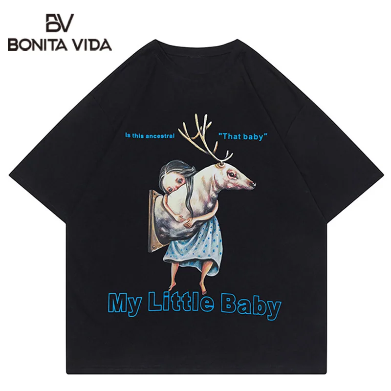 Bonita Vida Animal Cartoon Print Luxury Loose Short Sleeve MenTops Tee Shirt Summer Hip Hop Cotton Casual Fashion T Shirt
Bonita Vida Animal Cartoon Print Luxury Loose Short Sleeve MenTops Tee Shirt Summer Hip Hop Cotton Casual Fashion T Shirt