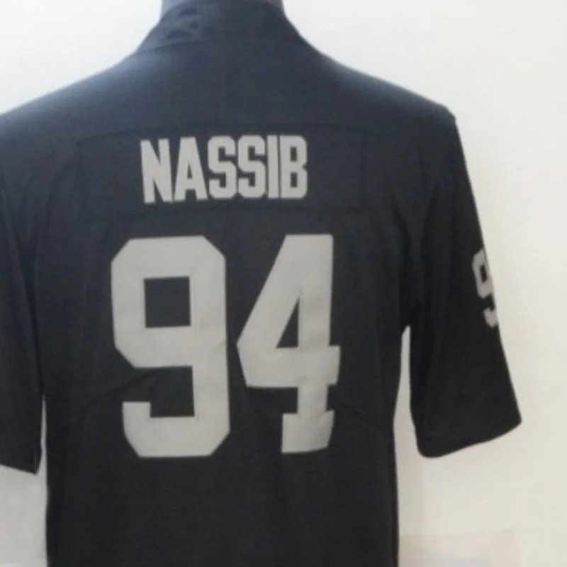 American Stitch Nassib 94 Black And White Embroidery Raiders Football Jersey For Mens S,M,L,XL,XXL,XXXL 
American Stitch Nassib 94 Black And White Embroidery Raiders Football Jersey For Mens S,M,L,XL,XXL,XXXL