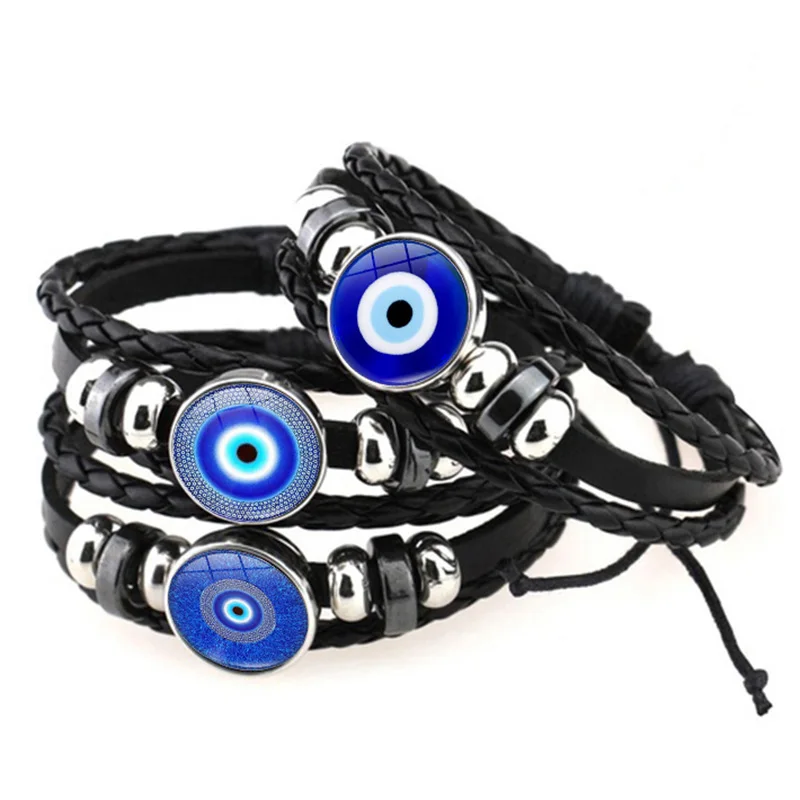 Lucky Turkish Evil Eye Bracelet Vintage Handmade Multilayer Braided Punk Leather Snap Button Bracelets for Women Jewelry Gift
Lucky Turkish Evil Eye Bracelet Vintage Handmade Multilayer Braided Punk Leather Snap Button Bracelets for Women Jewelry Gift