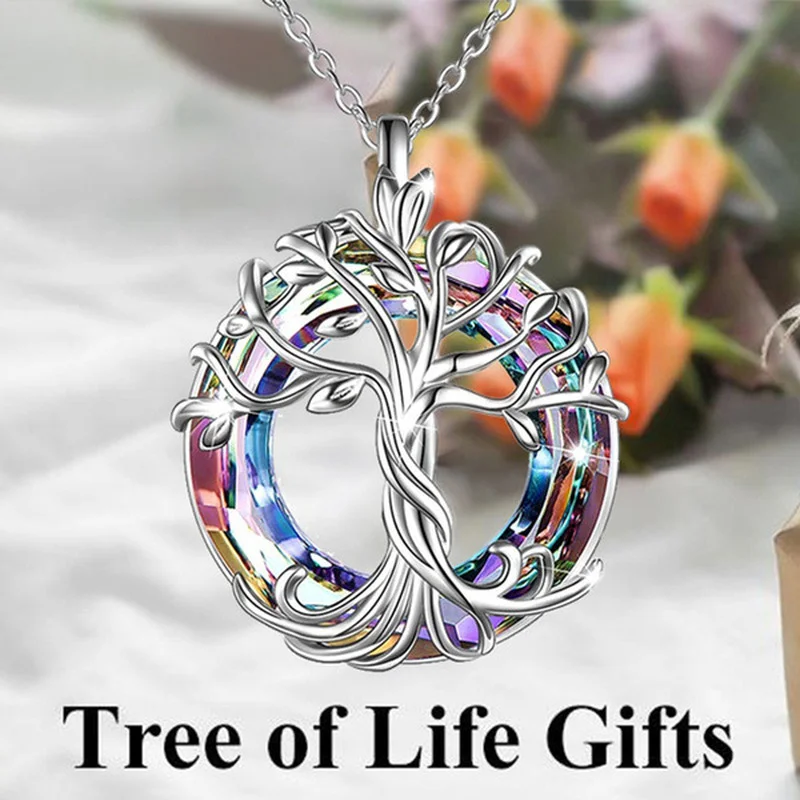 Sterling Silver Tree of Life Necklaces with Circle Multicolor Crystal cat Pendant necklace Celtic Family Jewelry Christmas Gift
Sterling Silver Tree of Life Necklaces with Circle Multicolor Crystal cat Pendant necklace Celtic Family Jewelry Christmas Gift