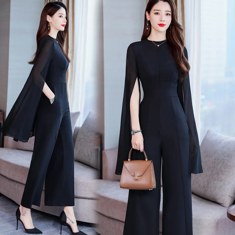 Spring Autumn Elestic High Waist Wide Leg Pants Suit Women Solid Color Elegant Chiffon Long Sleeve 2 Piece Set Pantsuit Jumpsuit
Spring Autumn Elestic High Waist Wide Leg Pants Suit Women Solid Color Elegant Chiffon Long Sleeve 2 Piece Set Pantsuit Jumpsuit