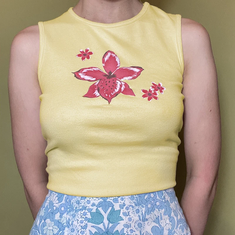 WeiYao Casual Y2K Floral Printed Tank Top Women Basic Harajuku Yellow Cute Sleeveless Top Fashion Vintage 90S Summer Pull Alt
WeiYao Casual Y2K Floral Printed Tank Top Women Basic Harajuku Yellow Cute Sleeveless Top Fashion Vintage 90S Summer Pull Alt