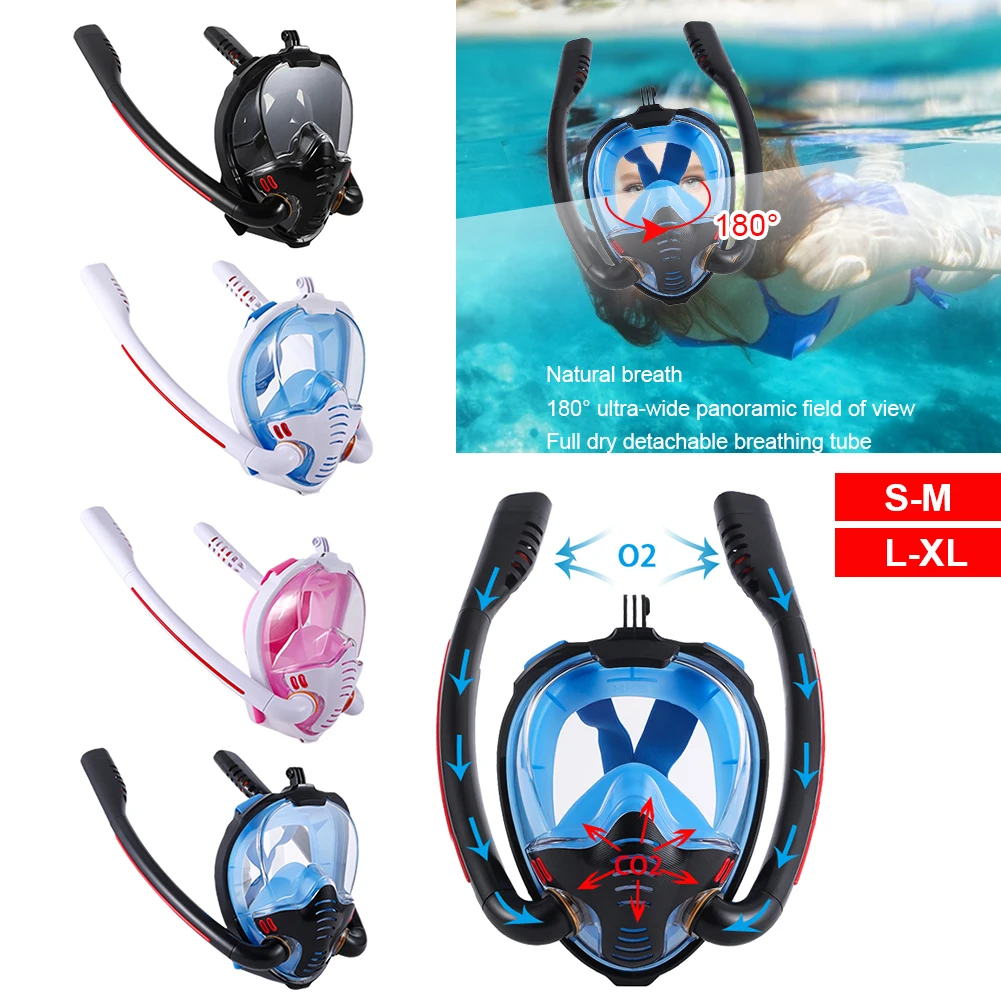 2021 New Adult Men Women Swimming Mask Double Breathing Tube Silicone Full Dry Snorkeling Masks Scuba Diving Goggles Equipment
2021 New Adult Men Women Swimming Mask Double Breathing Tube Silicone Full Dry Snorkeling Masks Scuba Diving Goggles Equipment