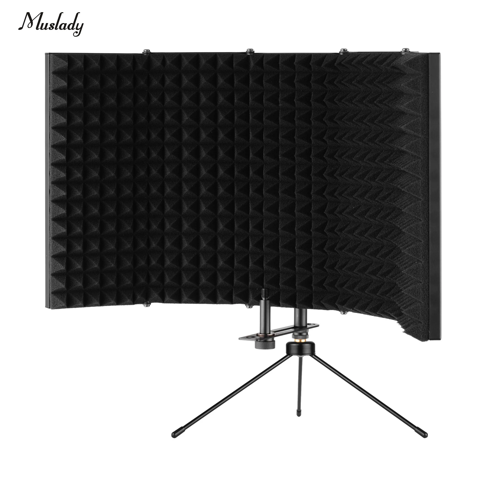 Muslady K501 Microphone Isolation Shield Compact Foldable Tabletop Isolation Shield with Microphone Tripod Stand Supporting Rod
Muslady K501 Microphone Isolation Shield Compact Foldable Tabletop Isolation Shield with Microphone Tripod Stand Supporting Rod
