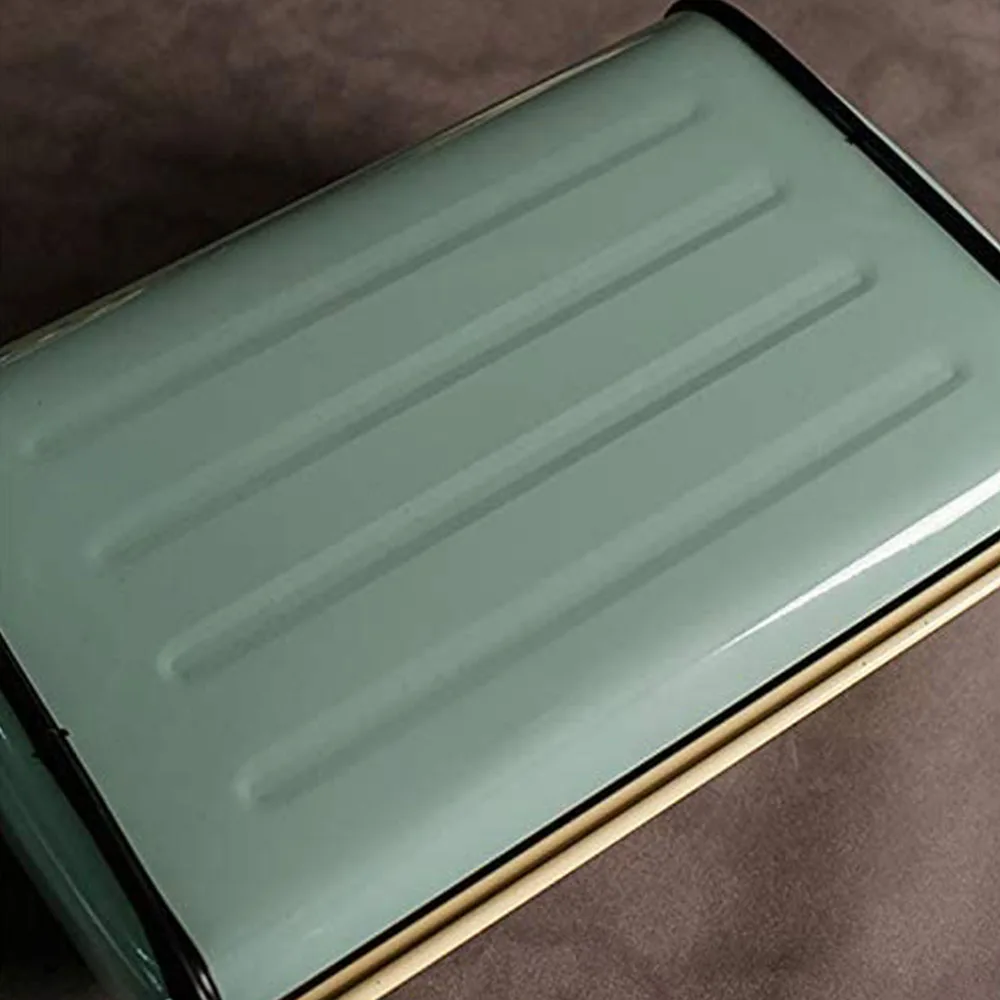 French Vintage Stainless Steel Bread Box Metal Bread Bin Blue Small Powder Coated Bread Storage Holder for Kitchen Organizer
French Vintage Stainless Steel Bread Box Metal Bread Bin Blue Small Powder Coated Bread Storage Holder for Kitchen Organizer