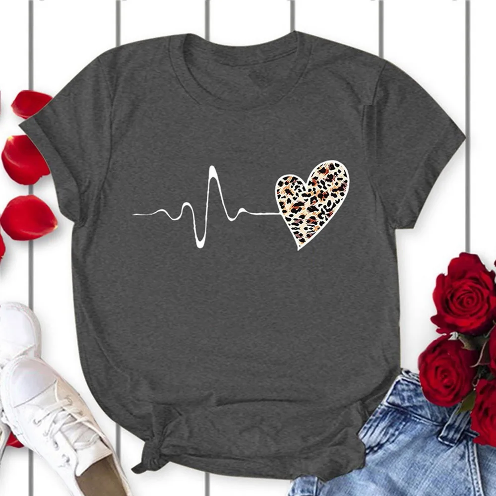 Harajuku Woman Tshirts Love Leopard Printed Round Neck Short Sleeve T-shirts Tops Women 2021 Mujer Camisetas Plus Size Tees
Harajuku Woman Tshirts Love Leopard Printed Round Neck Short Sleeve T-shirts Tops Women 2021 Mujer Camisetas Plus Size Tees