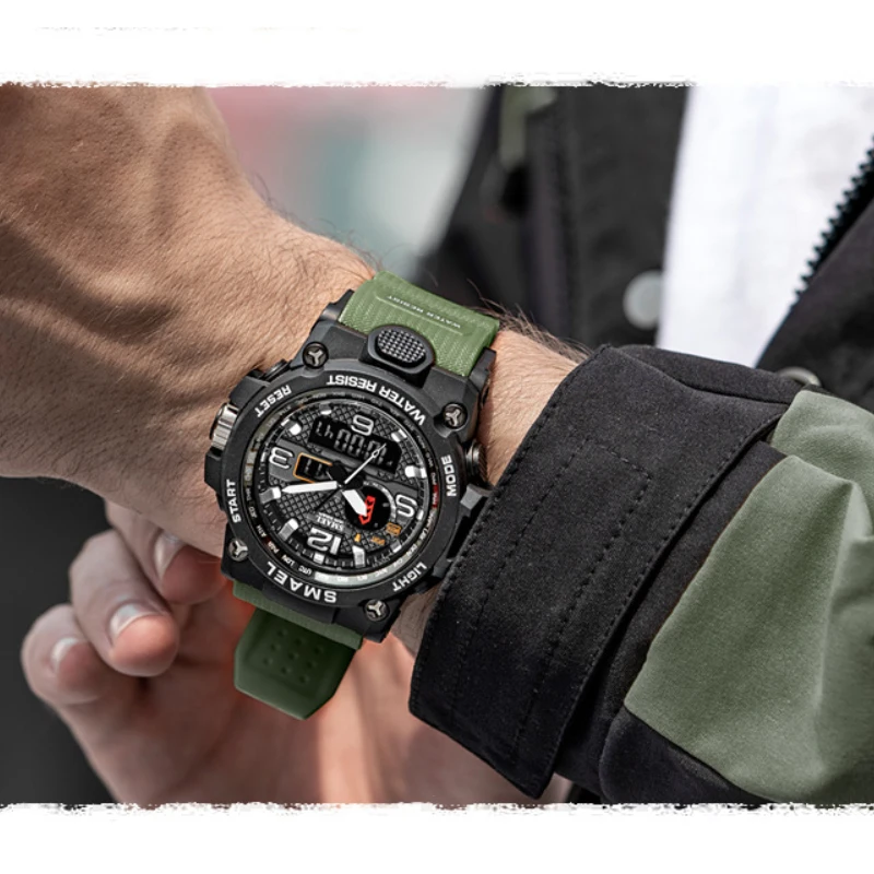 SMAEL Sports Men Watches Analog Digital LED Dual Display Quartz Wristwatches Waterproof Men's Military Watch Luxury Brand New
SMAEL Sports Men Watches Analog Digital LED Dual Display Quartz Wristwatches Waterproof Men's Military Watch Luxury Brand New