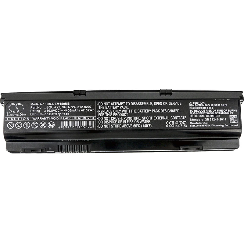 Cameron Sino 4400mAh Battery For DELL Alienware M15X,Alienware P08G,M15X6CPRIBABLK,M15X9CEXBATBLK,0D951T,F681T,etc
Cameron Sino 4400mAh Battery For DELL Alienware M15X,Alienware P08G,M15X6CPRIBABLK,M15X9CEXBATBLK,0D951T,F681T,etc
