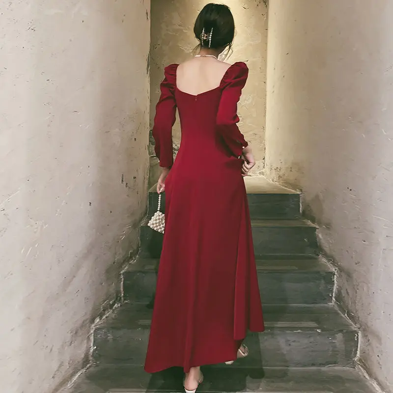 Red Elegant Party Dress Women Spring French Split Designer Midi Dress Female High Street Casual Dress
Red Elegant Party Dress Women Spring French Split Designer Midi Dress Female High Street Casual Dress