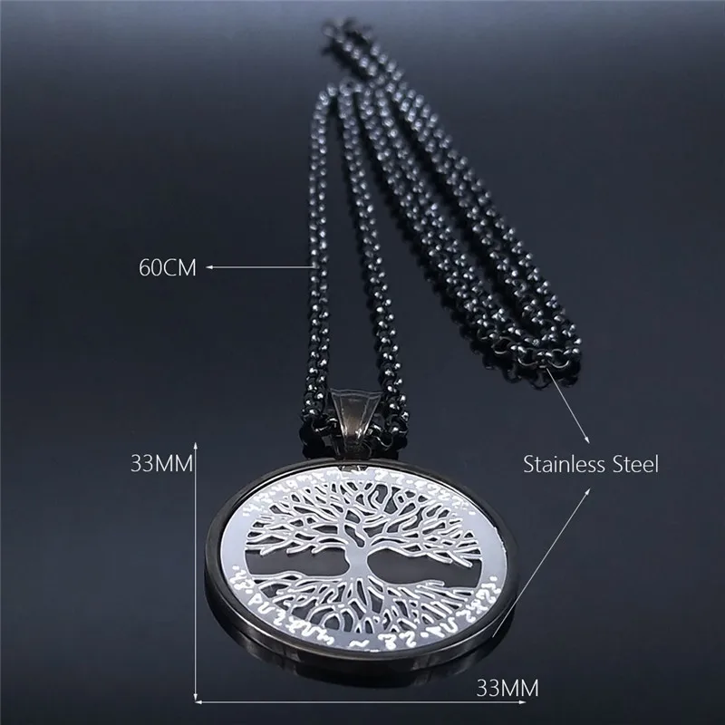 2021 Fashion Tree of Life Stainless Steel Black Silver Color Statement Necklace for Women/Men Jewelry colgante hombre NXS03 
2021 Fashion Tree of Life Stainless Steel Black Silver Color Statement Necklace for Women/Men Jewelry colgante hombre NXS03