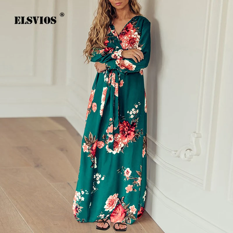 Sexy V-neck Lace-up Maxi Party Dress Women Floral Print Long Sleeve Dress Spring Autumn Ladies Elegant Party Dresses Vestido 2XL
Sexy V-neck Lace-up Maxi Party Dress Women Floral Print Long Sleeve Dress Spring Autumn Ladies Elegant Party Dresses Vestido 2XL