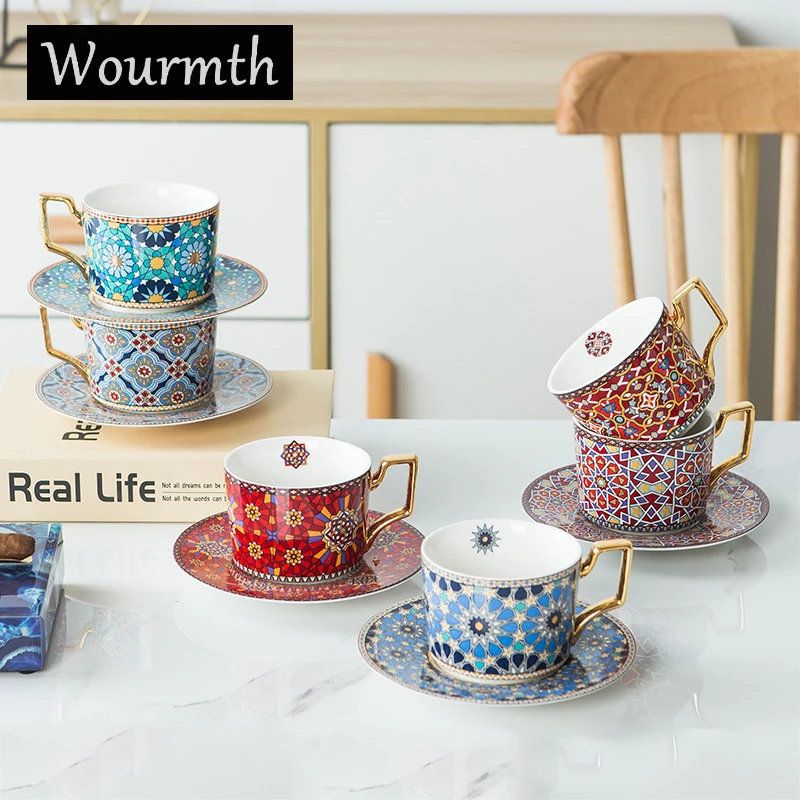 Wourmth Light luxury Coffee Cup & Saucer Set European Style Home Tea Water Cups Ceramic Beautiful Design Kitchen Accessories
Wourmth Light luxury Coffee Cup & Saucer Set European Style Home Tea Water Cups Ceramic Beautiful Design Kitchen Accessories