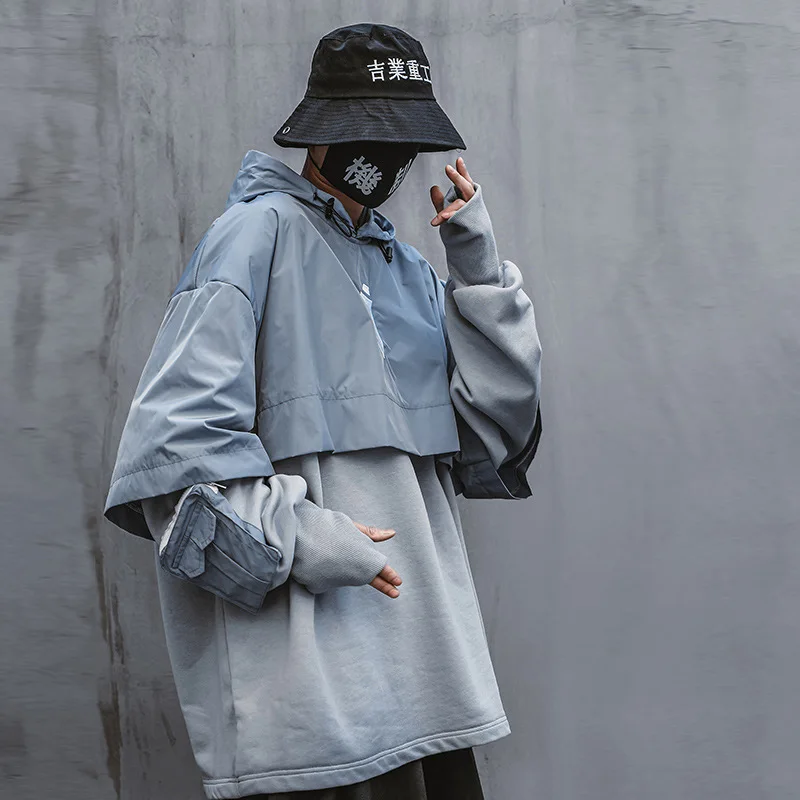 Fake Two Pieces Embroidery Techwear Hoodies Sweatshirts Hip Hop Streetwear Men Pullover Japan Style Spring Punk Casual Hoody
Fake Two Pieces Embroidery Techwear Hoodies Sweatshirts Hip Hop Streetwear Men Pullover Japan Style Spring Punk Casual Hoody