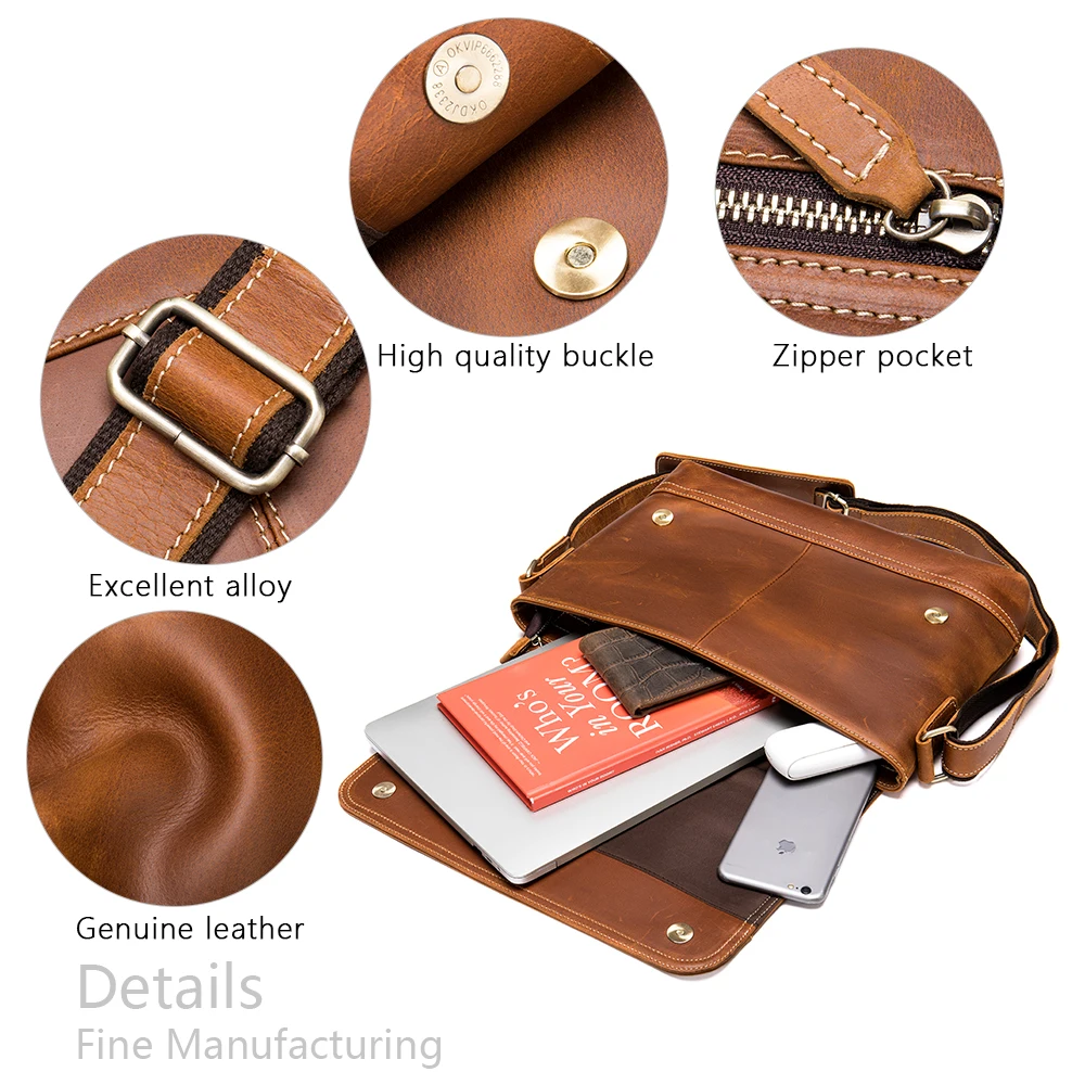 WESTAL Crazy Horse Messenger Bag Men's Shoulder Bag Male Genuine Leather Bags for Men Satchels Men's Leather Bags Handbags 7377
WESTAL Crazy Horse Messenger Bag Men's Shoulder Bag Male Genuine Leather Bags for Men Satchels Men's Leather Bags Handbags 7377