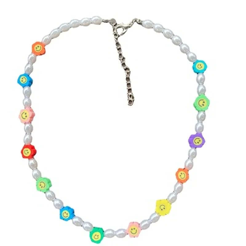 2021 INS Trendy Soft Pottery Love Fruit Flowers Pearl Colorful Tai Chi Beach style Necklace For Women Party Daily Travel Jewelry
2021 INS Trendy Soft Pottery Love Fruit Flowers Pearl Colorful Tai Chi Beach style Necklace For Women Party Daily Travel Jewelry