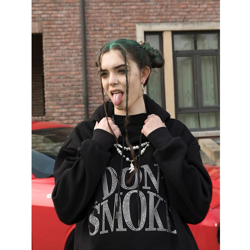 Women's Rhinestone Hoodie, Streetwear, Punk, Gothic, Harajuku, Oversized, Hip Hop, Couple
Women's Rhinestone Hoodie, Streetwear, Punk, Gothic, Harajuku, Oversized, Hip Hop, Couple